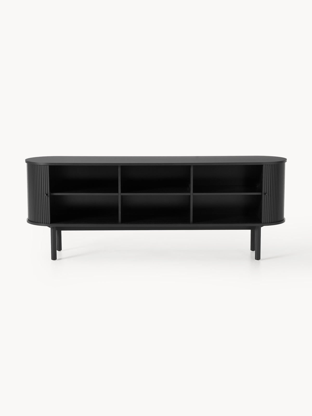 Calary XL Sideboard with Fluted Front — Dark Grey