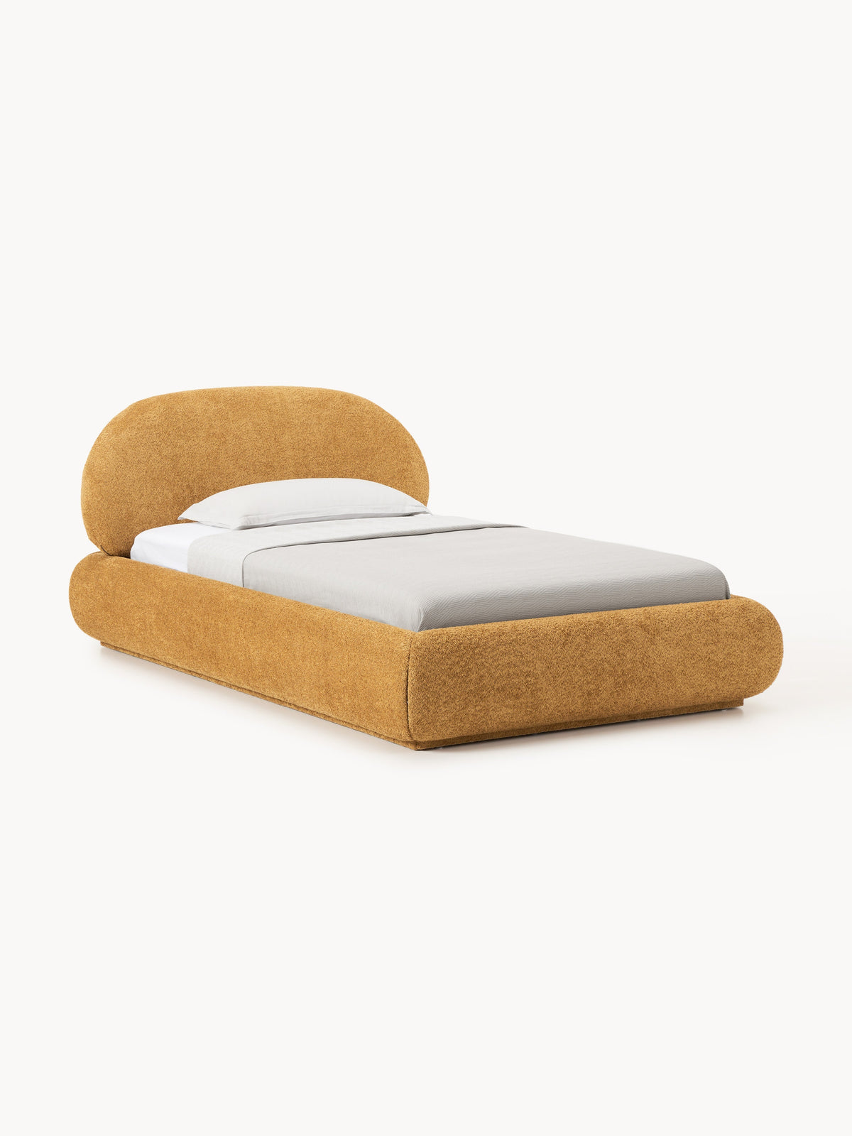 Alba Single Bed in Teddy Bouclé — Sand