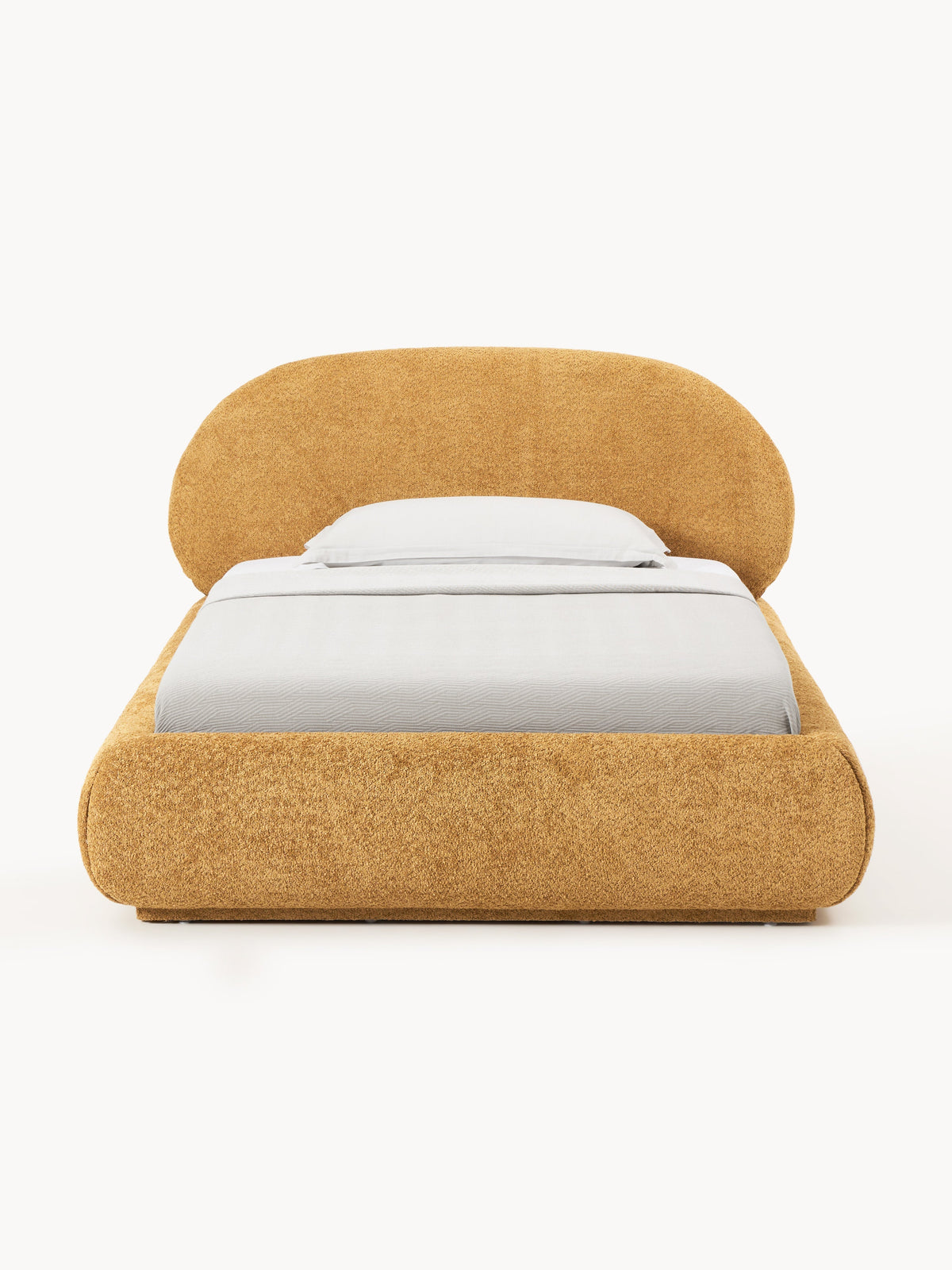 Alba Single Bed in Teddy Bouclé — Sand