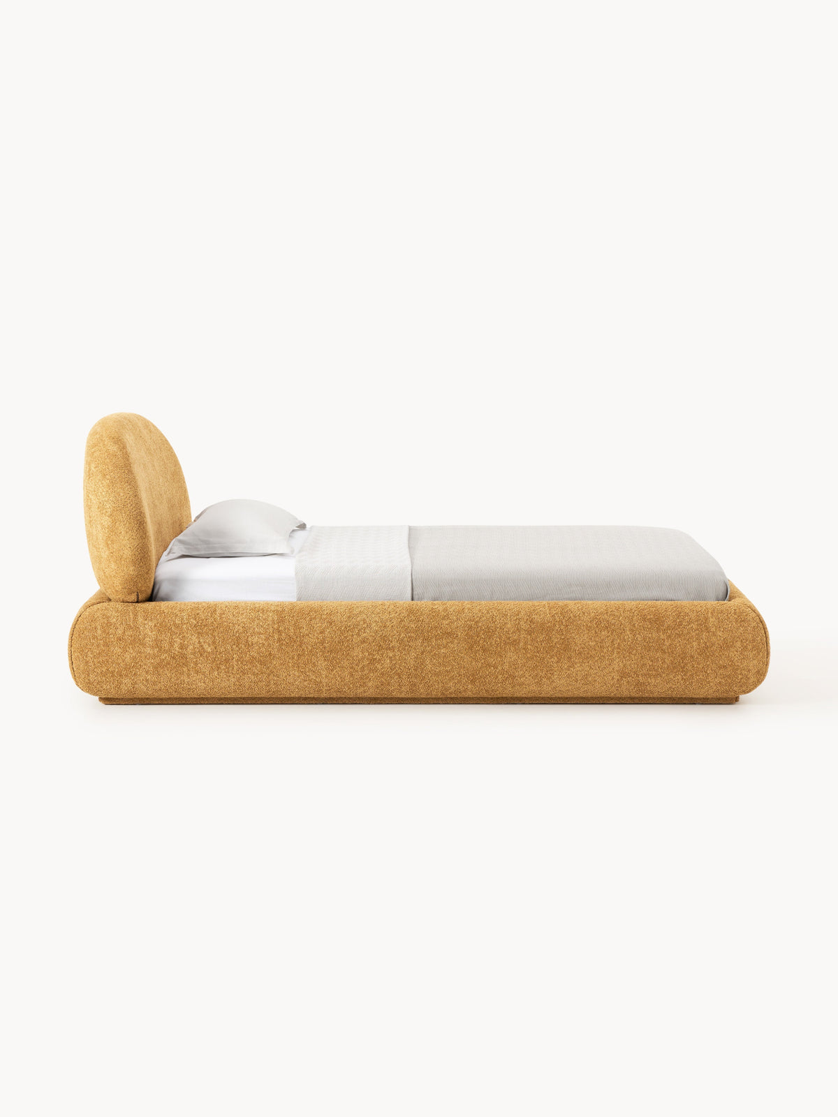 Alba Single Bed in Teddy Bouclé — Sand