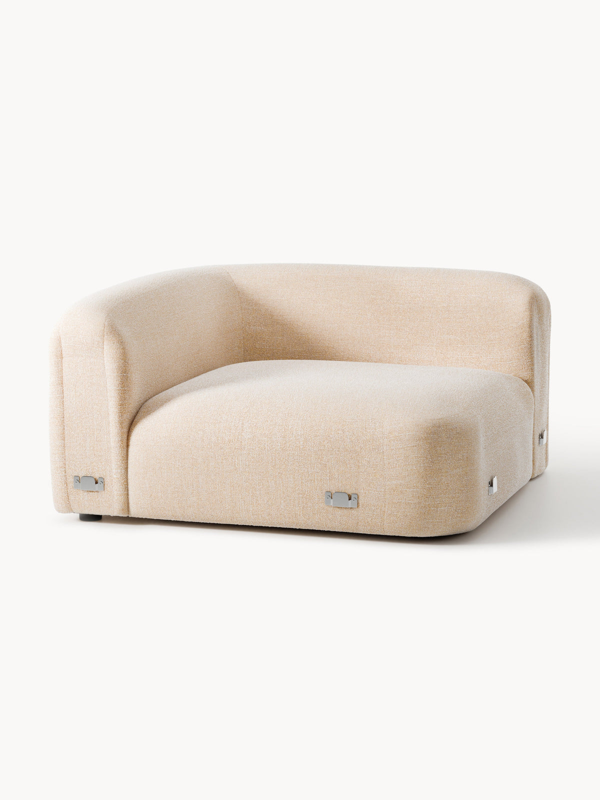 Wolke Round Bouclé Corner Module — Blush
