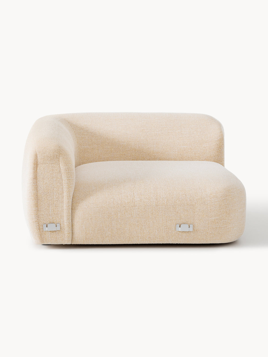 Wolke Round Bouclé Corner Module — Blush