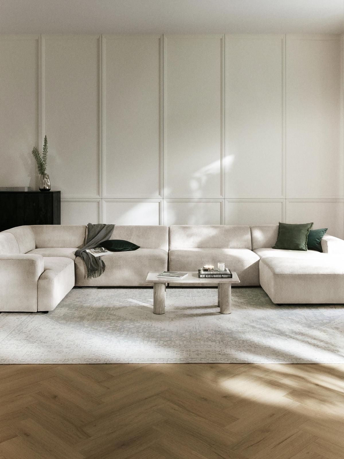 Melva XL Corduroy-Sofa — Oatmeal