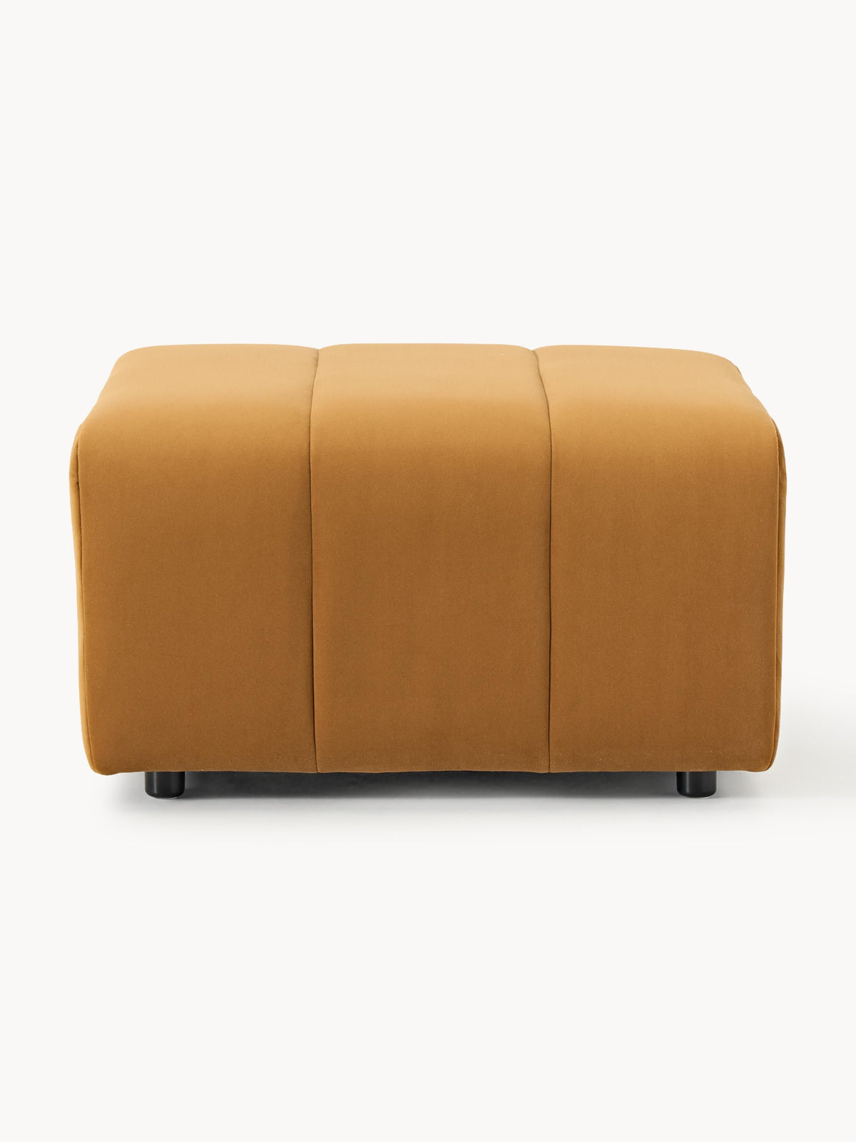Lena Velvet-Sofa Ottoman — Ochre