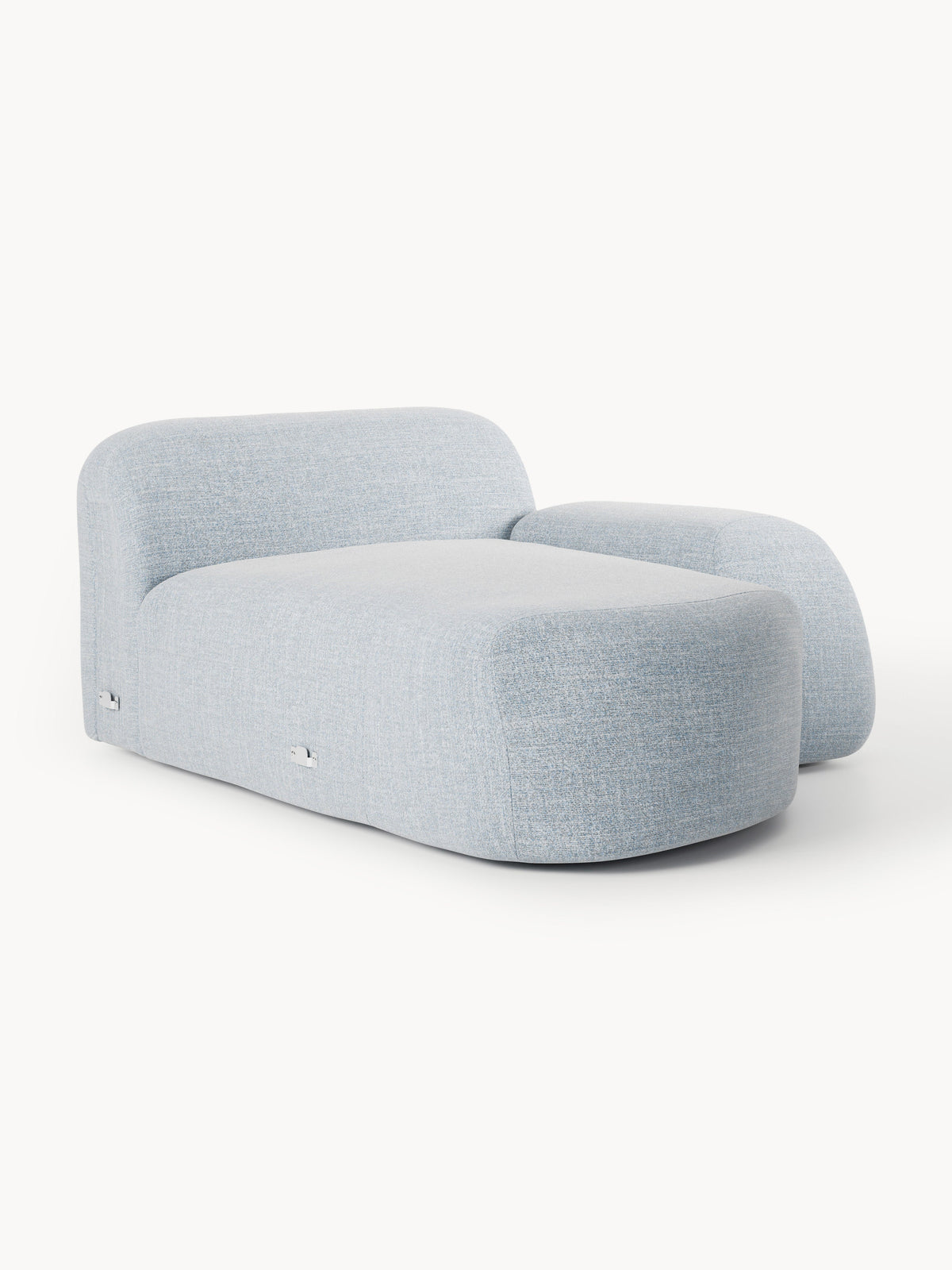 Wolke Bouclé-Chaise-Corner Module — Light Grey