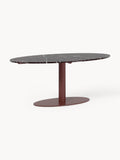 Miley Oval Marble-Dining Table, 180 x 90 cm — Taupe