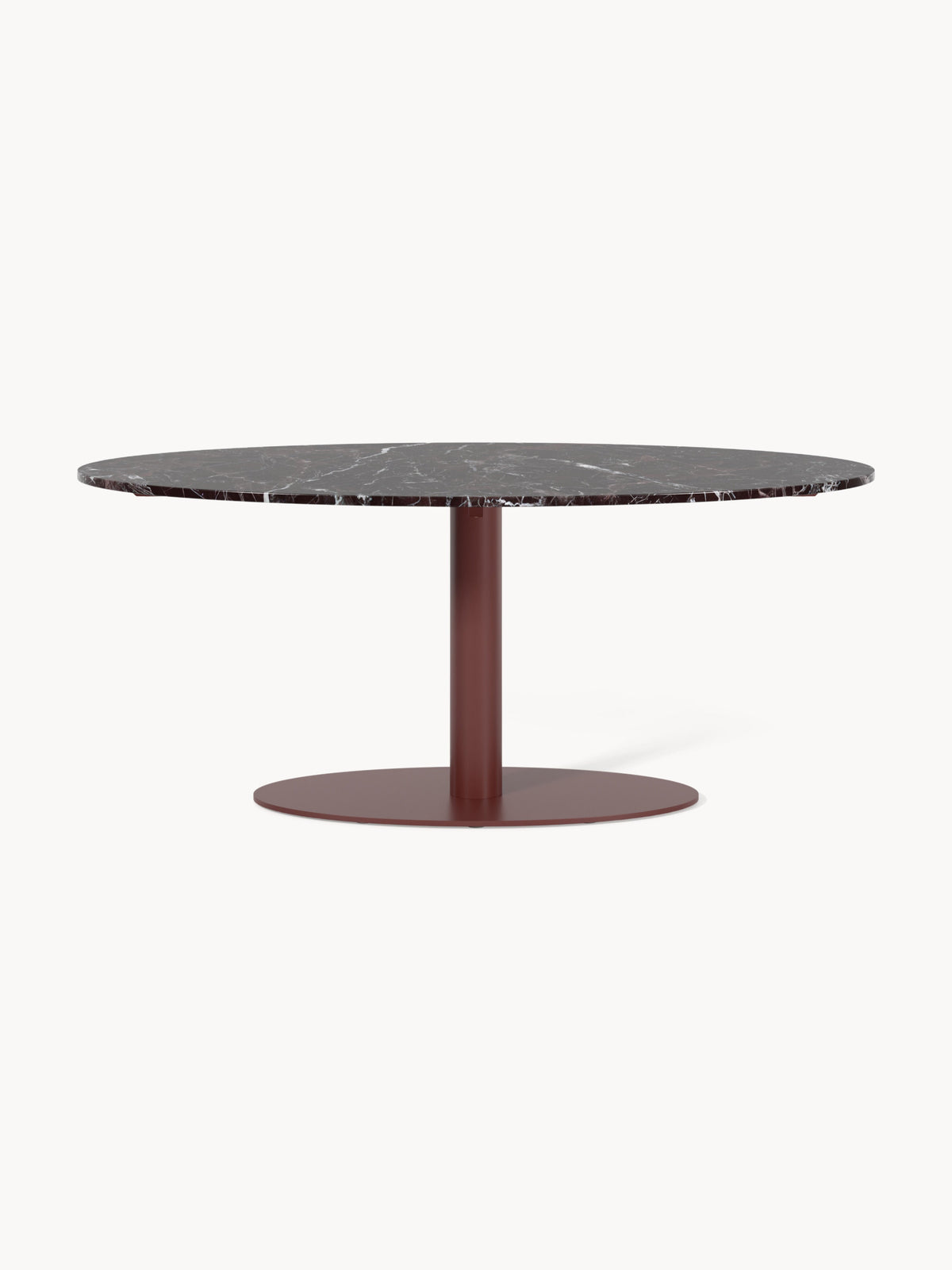 Miley Oval Marble-Dining Table, 180 x 90 cm — Taupe