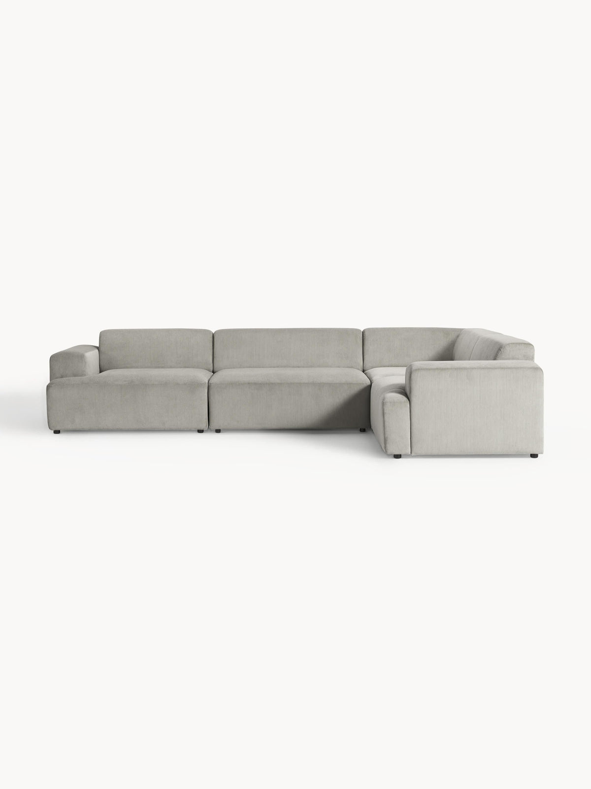 Melva Large Corduroy Corner Sofa (4-seater) — Sage