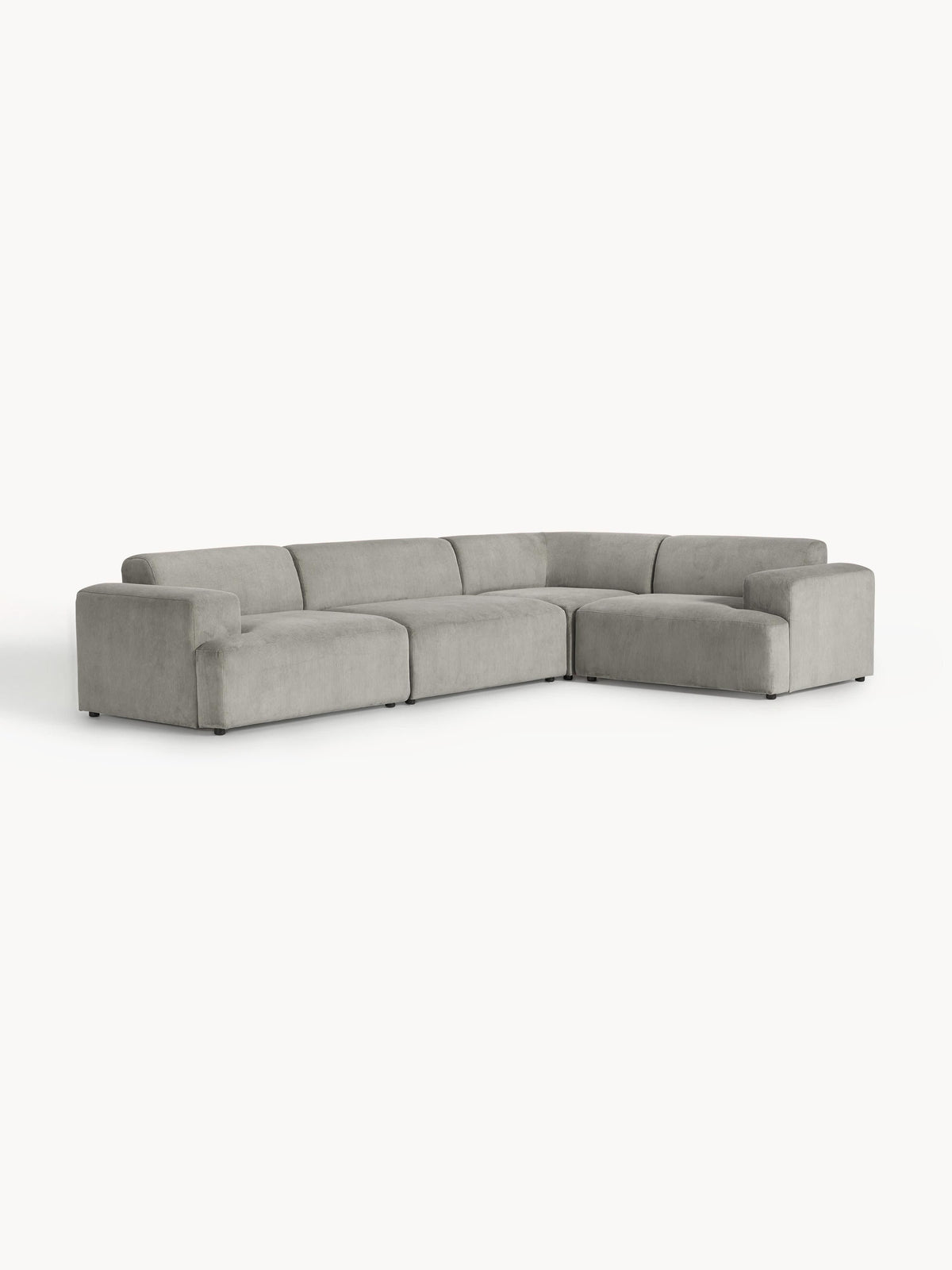 Melva Large Corduroy Corner Sofa (4-seater) — Sage