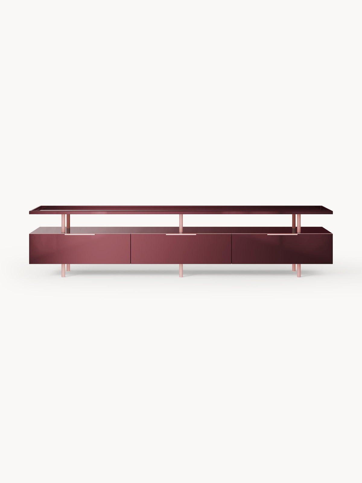 Lennie High-Gloss Lowboard — Taupe