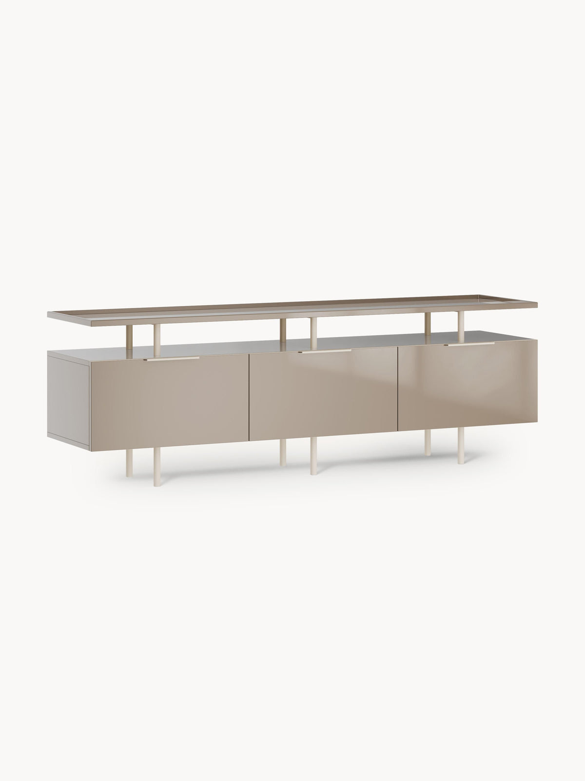 Lennie High-Gloss Sideboard — Oatmeal