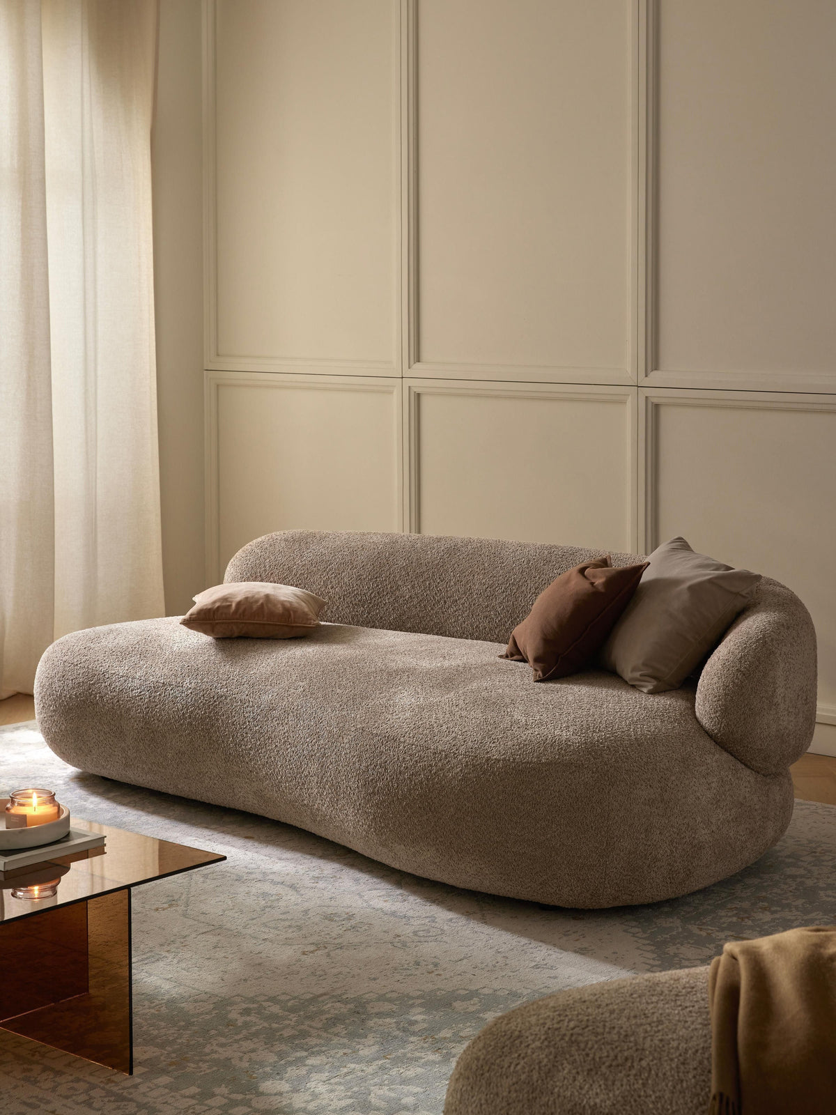 Alba Sofa (3-seater) in Teddy Bouclé — Sage
