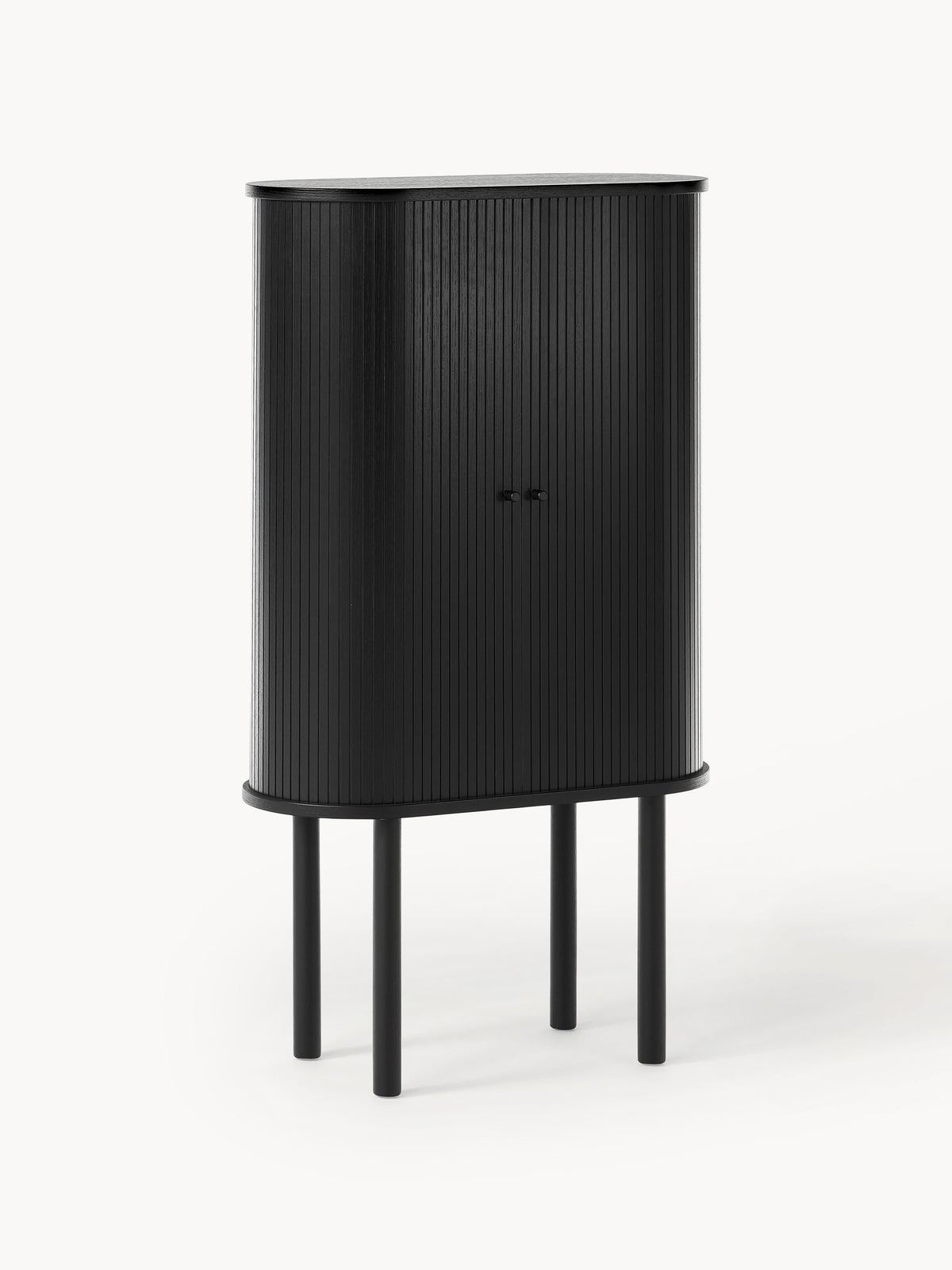 Calary Highboard with Fluted Front — Charcoal
