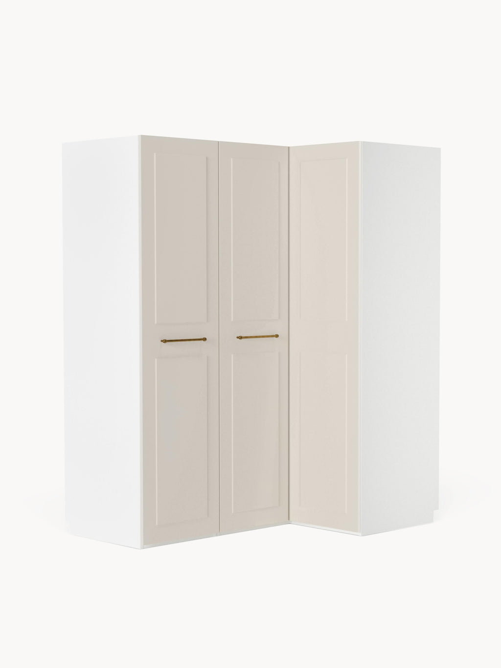 Charlotte Modular Corner Wardrobe, 165 cm Width, in various sizes — Light Grey