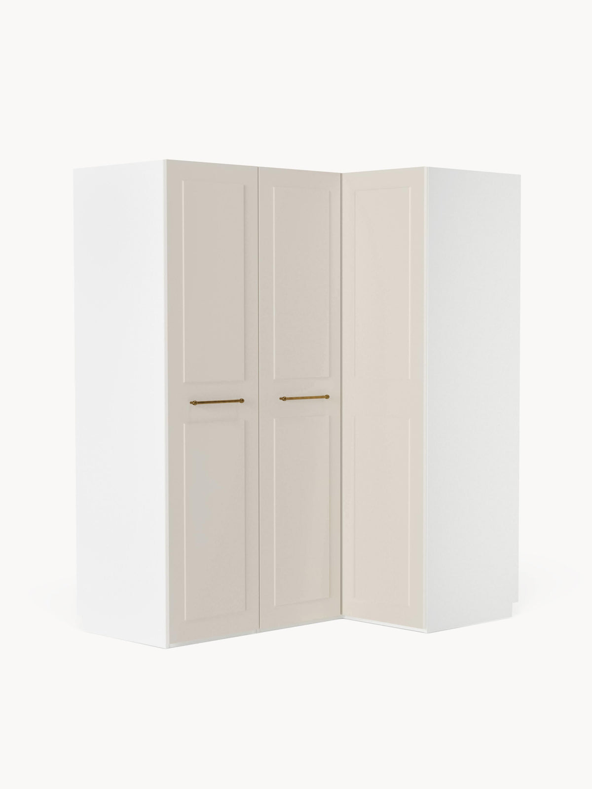 Charlotte Modular Corner Wardrobe, 165 cm Width, in various sizes — Light Grey