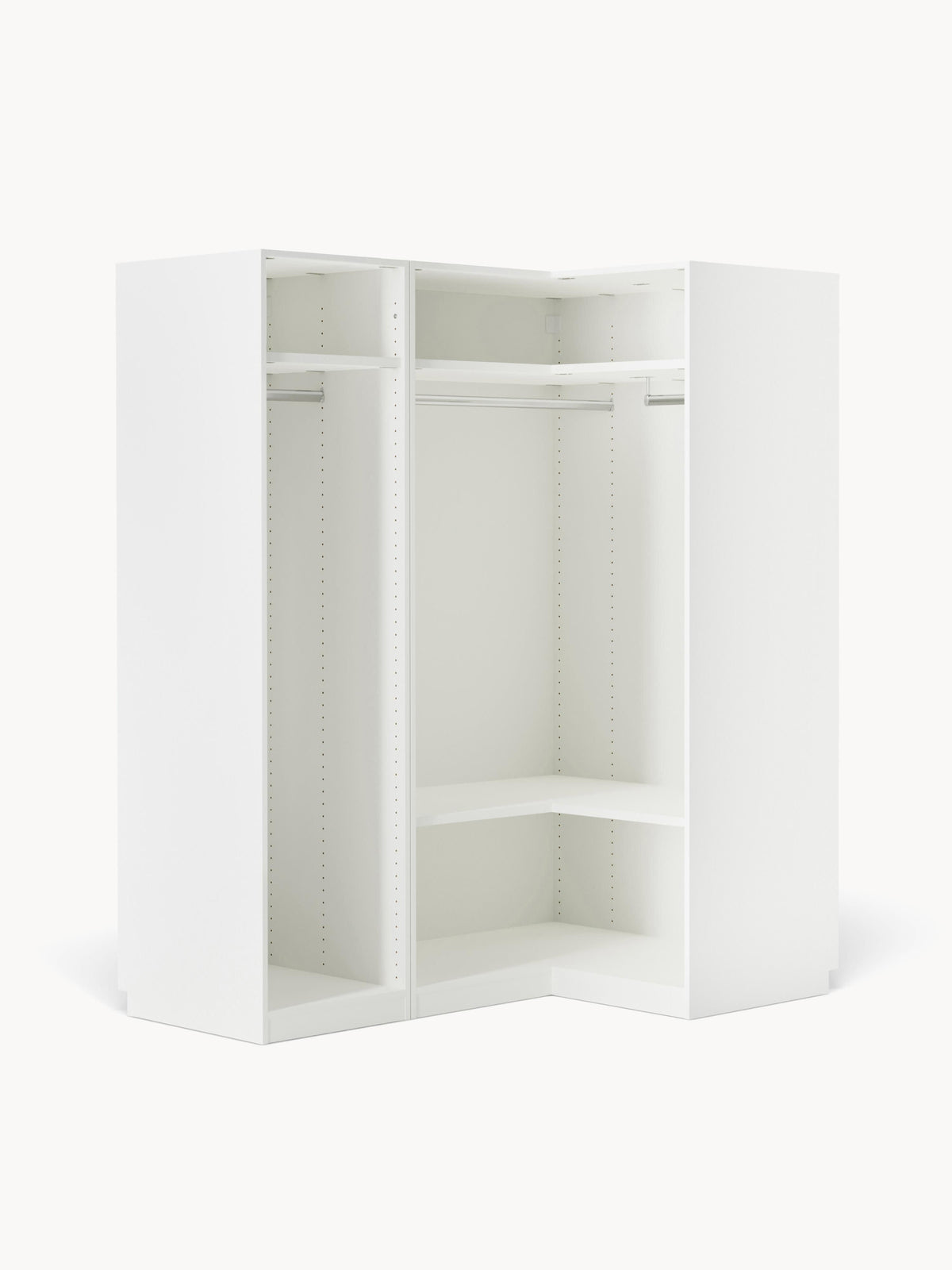 Charlotte Modular Corner Wardrobe, 165 cm Width, in various sizes — Light Grey