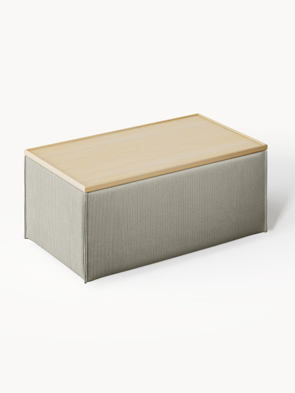 Lennon Sofa Ottoman in Corduroy with Storage — Greige