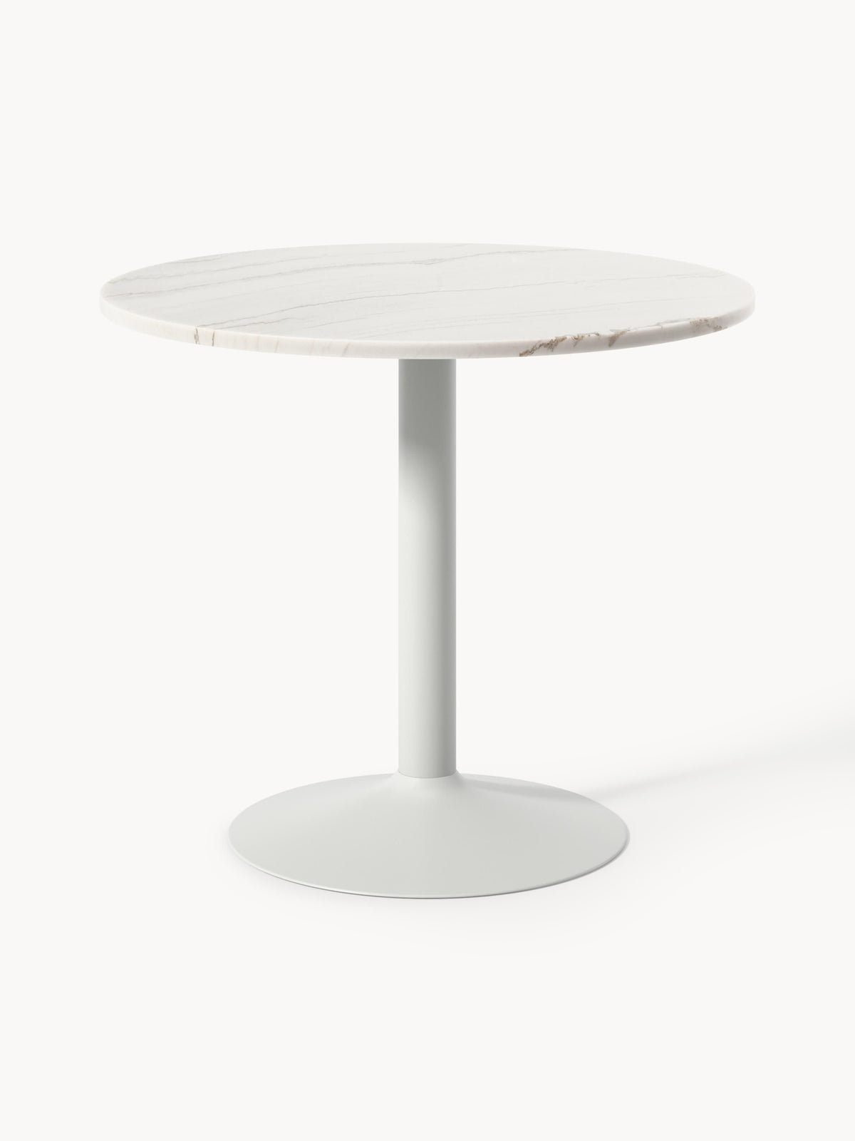 Miley Round Marble-Dining Table, Ø 90 cm — Light Grey