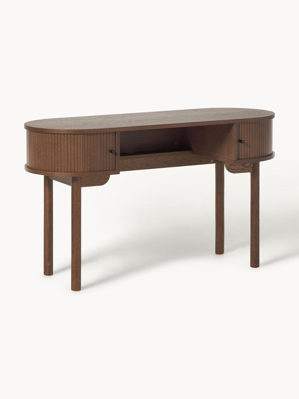 Calary Desk with Fluted Front — Warm Grey