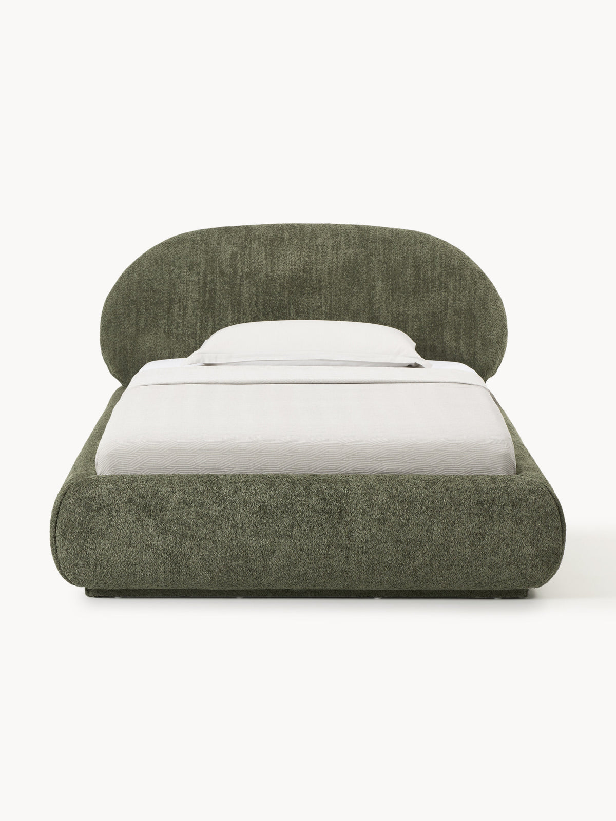 Alba Single Bed in Teddy Bouclé with Storage — Taupe