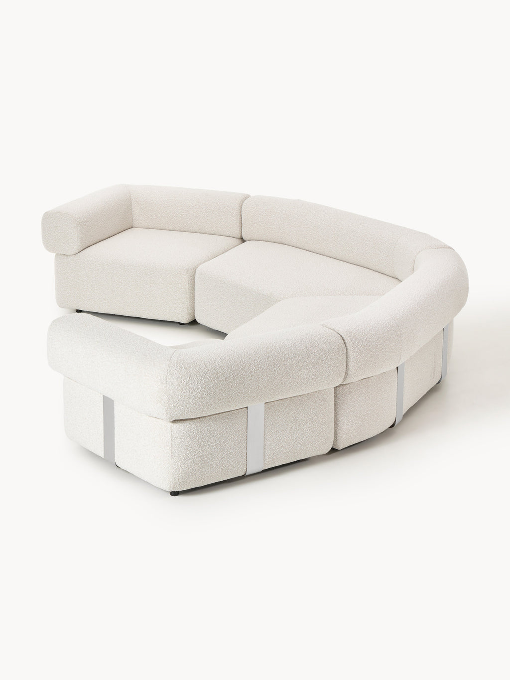 Anton Large Modular Bouclé Sofa — Light Grey