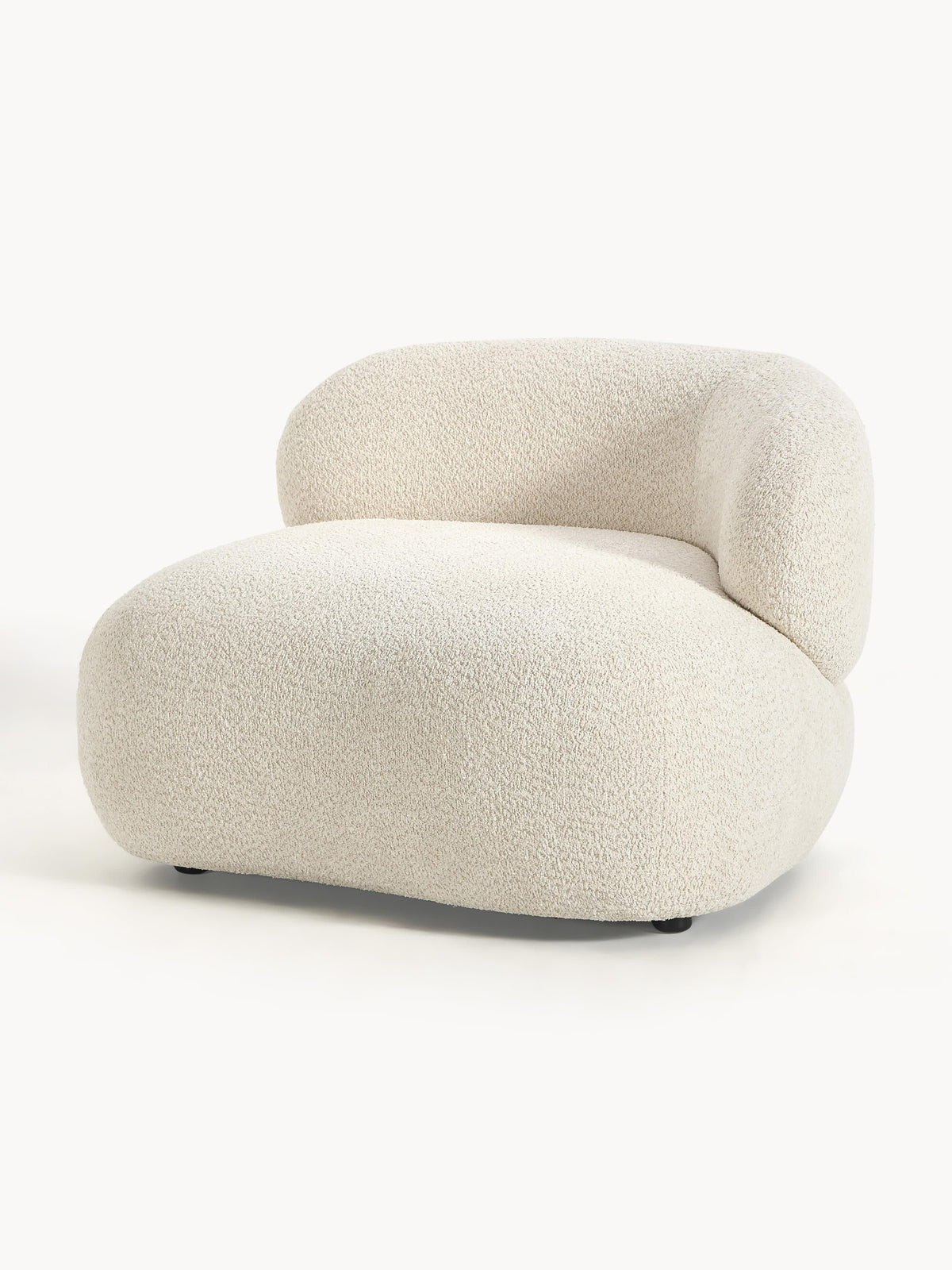 Alba Lounge Chair in Teddy Bouclé — Light Grey