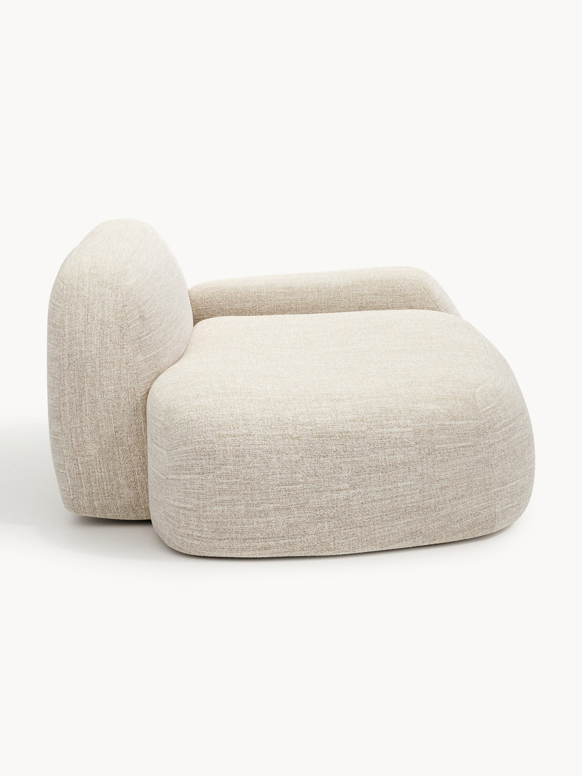 Wolke Bouclé Sofa (2-seater) with Chaise Longue — Blush