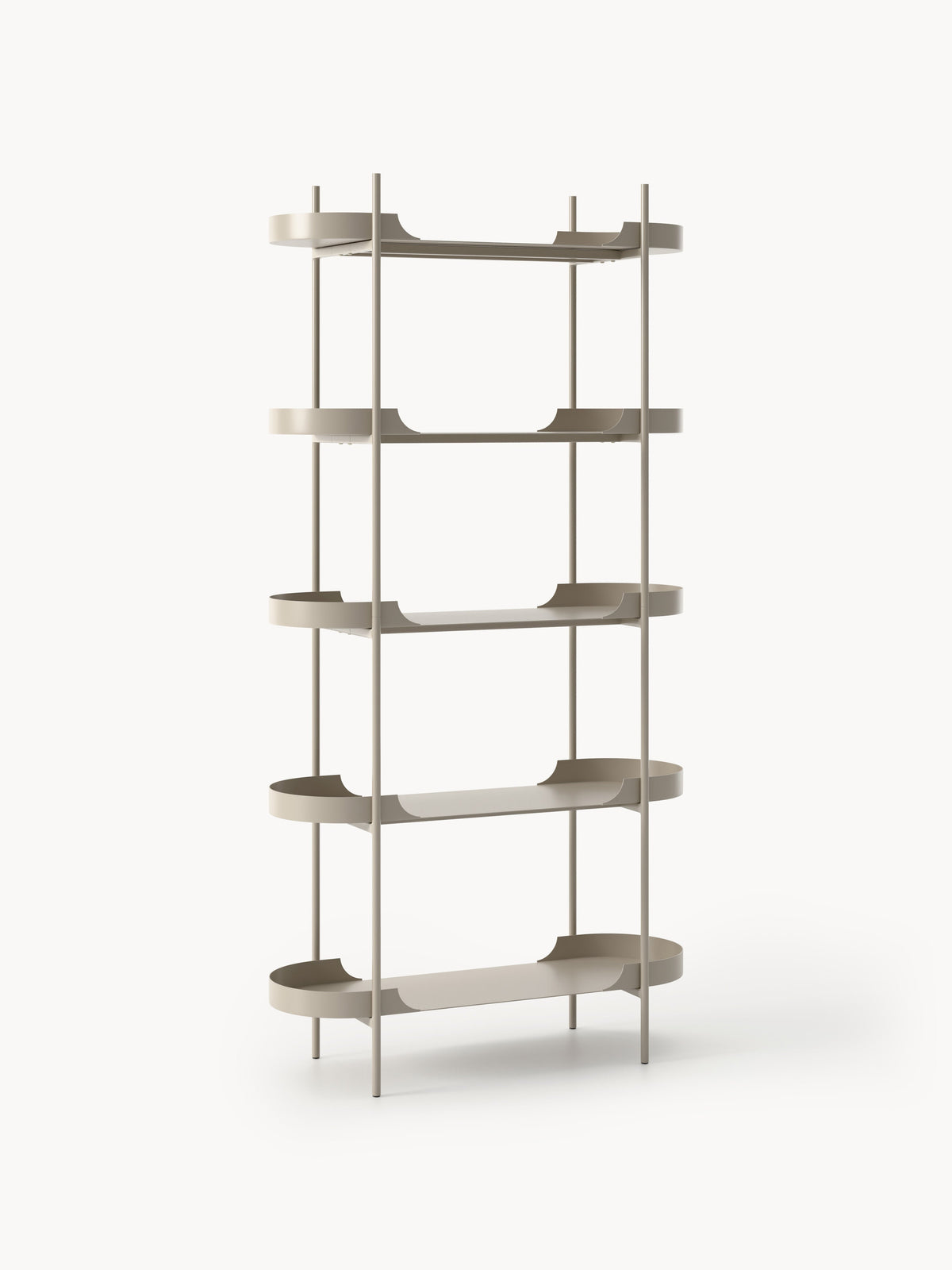 Taru Tall Metal-Shelving Unit — Light Grey