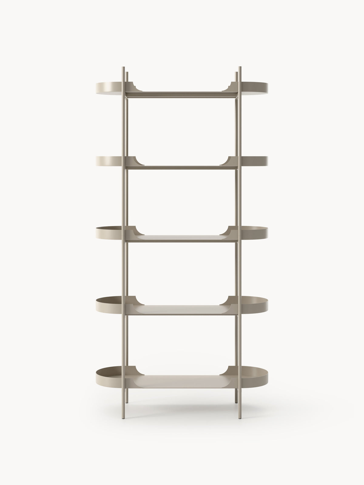 Taru Tall Metal-Shelving Unit — Light Grey