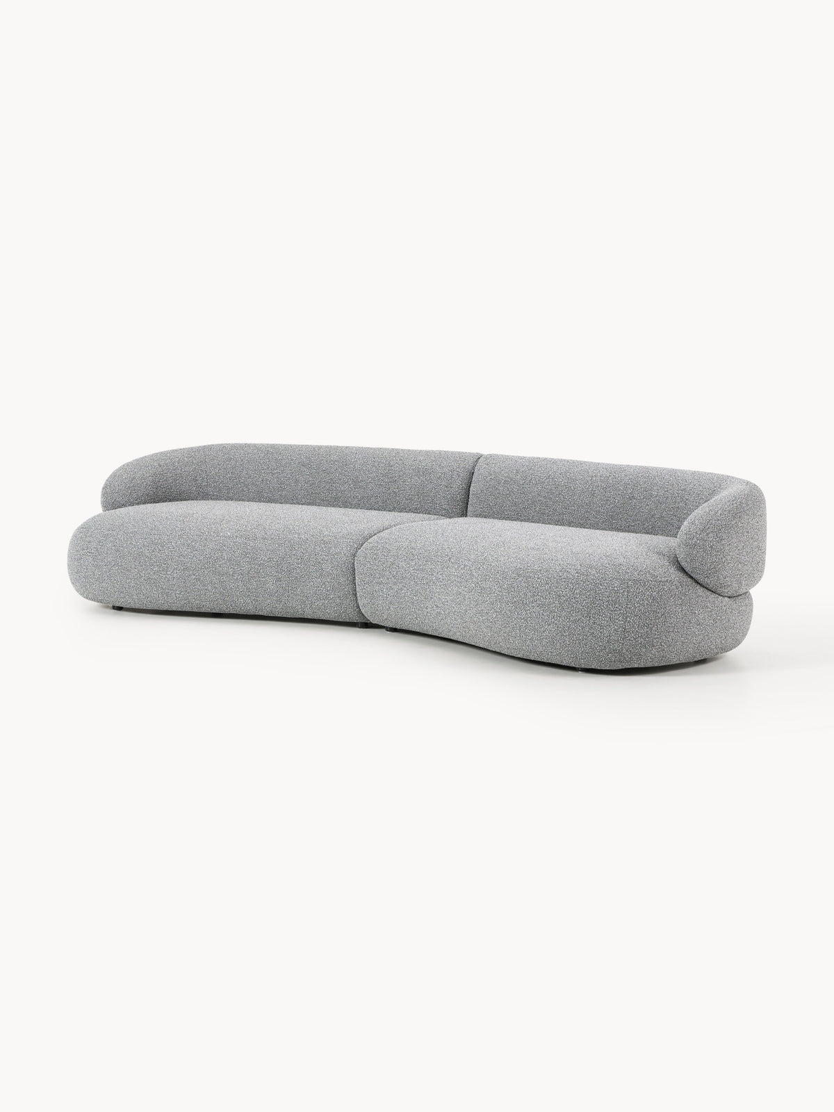 Alba Bouclé Sofa (4-seater) — Grey