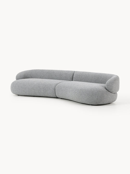 Alba Bouclé Sofa (4-seater) — Grey