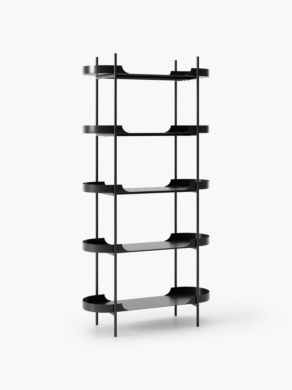 Taru Tall Metal-Shelving Unit — Grey