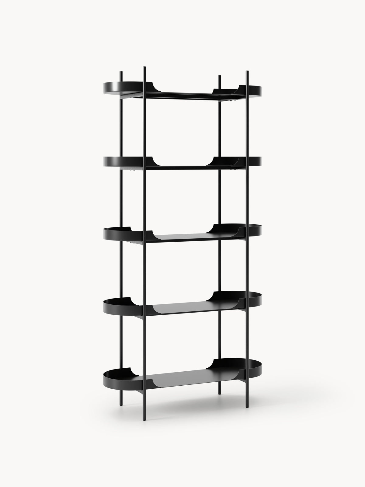 Taru Tall Metal-Shelving Unit — Grey