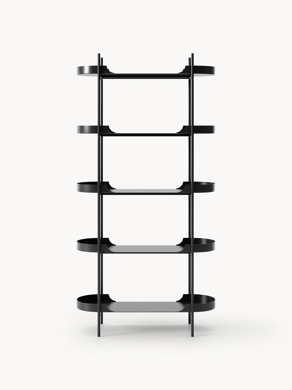 Taru Tall Metal-Shelving Unit — Grey