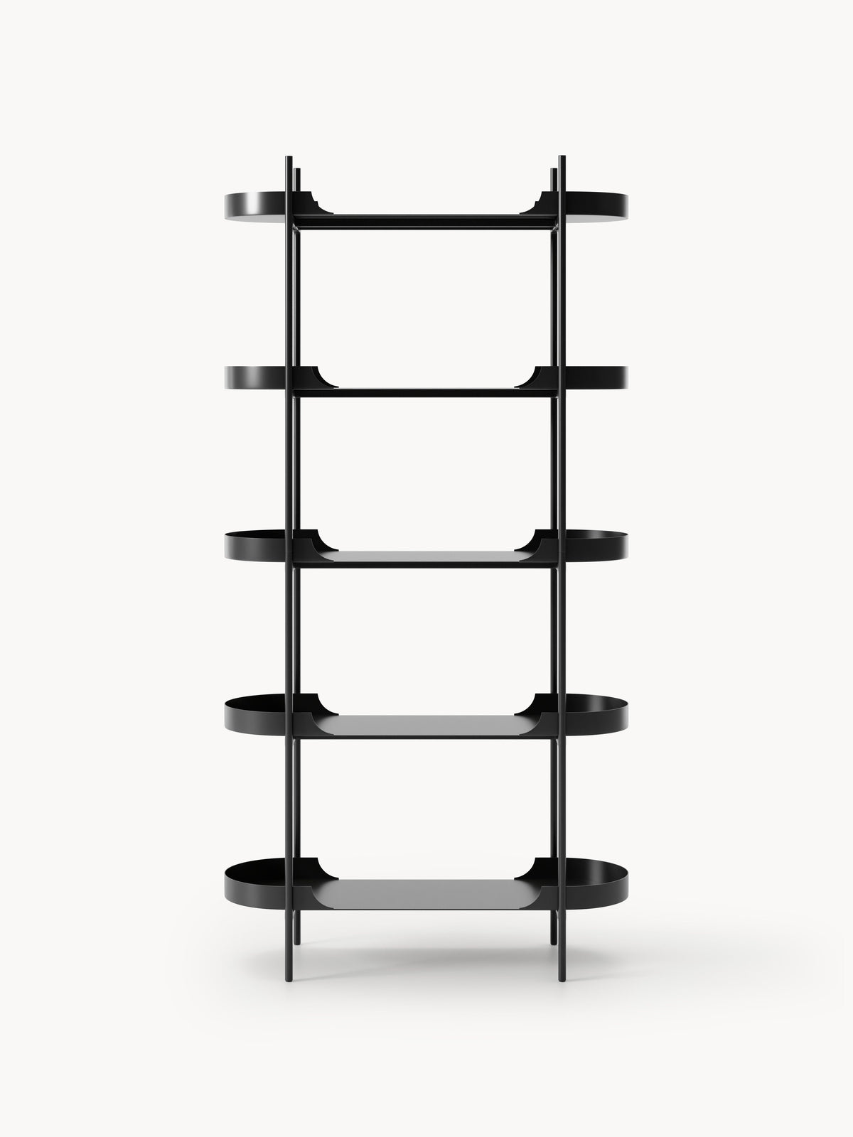 Taru Tall Metal-Shelving Unit — Grey