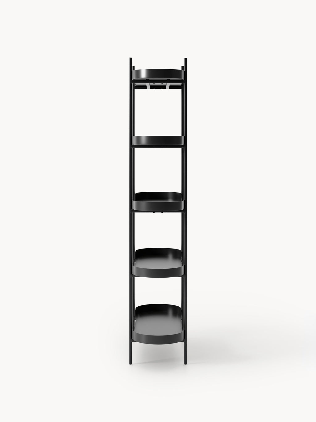 Taru Tall Metal-Shelving Unit — Grey