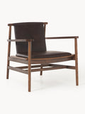 Hayo Armchair in Ash with Leather Seat — Dark Grey