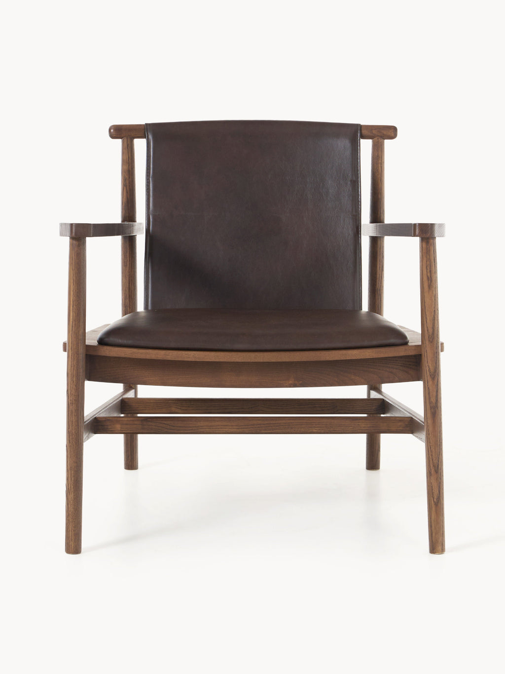 Hayo Armchair in Ash with Leather Seat — Dark Grey