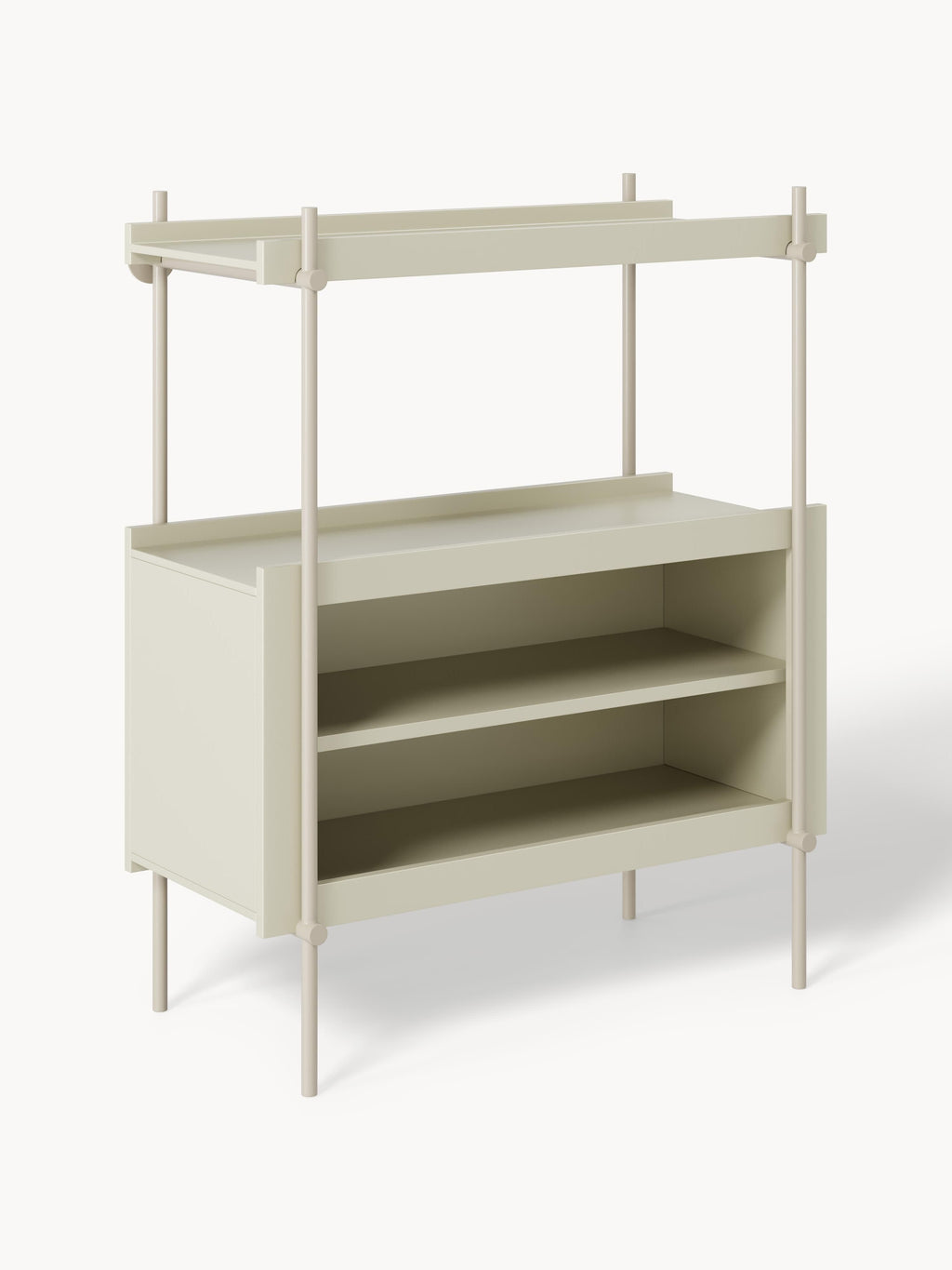 Rio Shelving Unit with Open Storage — Taupe