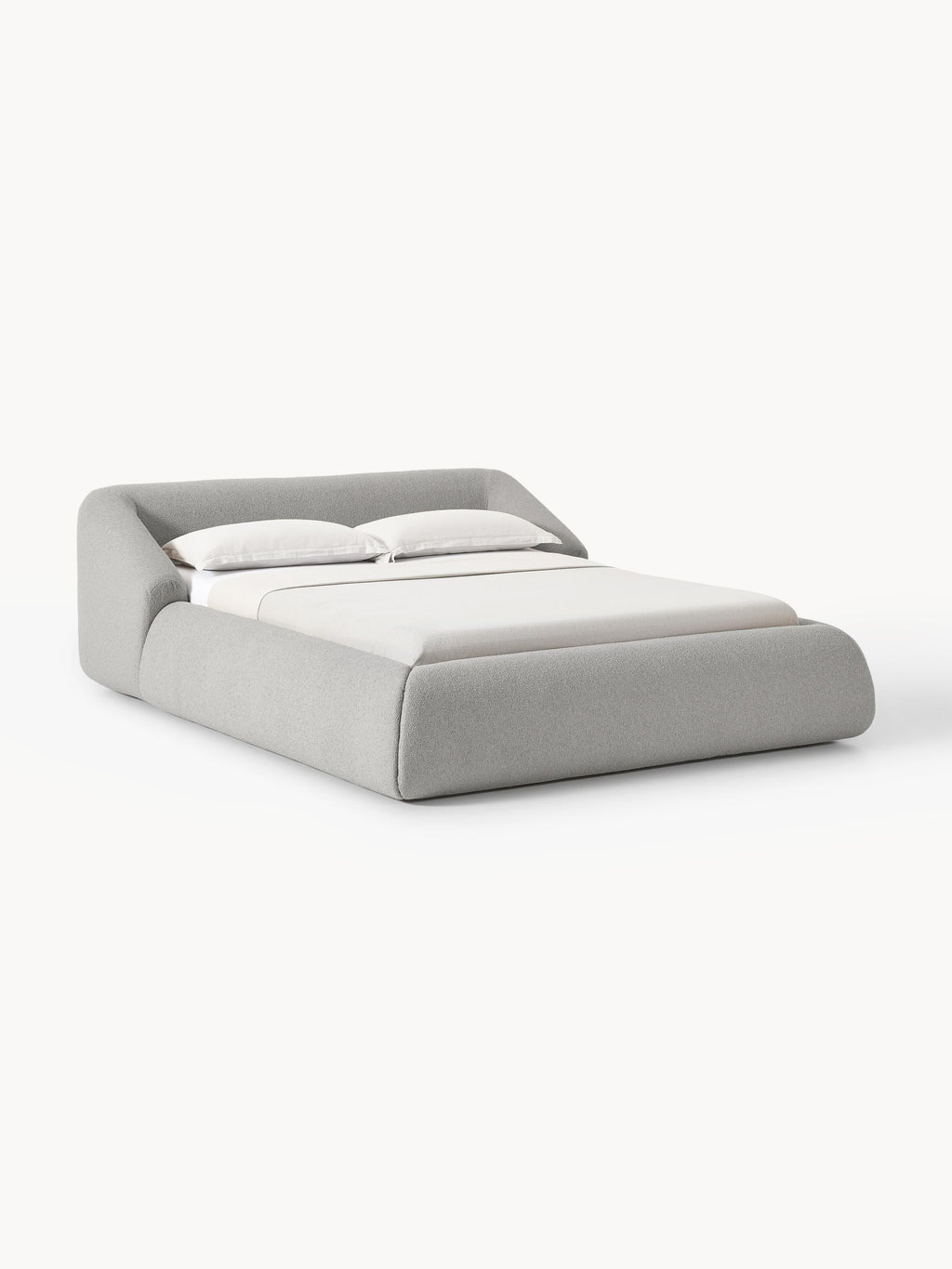 Sofia Bouclé Upholstered Bed — Sand Beige