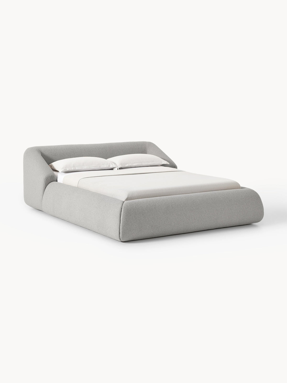 Sofia Bouclé Upholstered Bed — Sand Beige