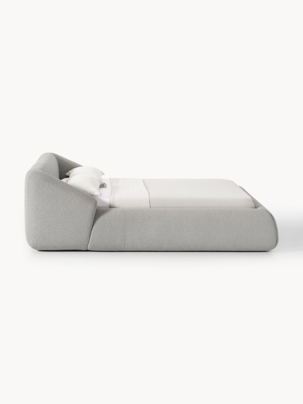 Sofia Bouclé Upholstered Bed — Sand Beige