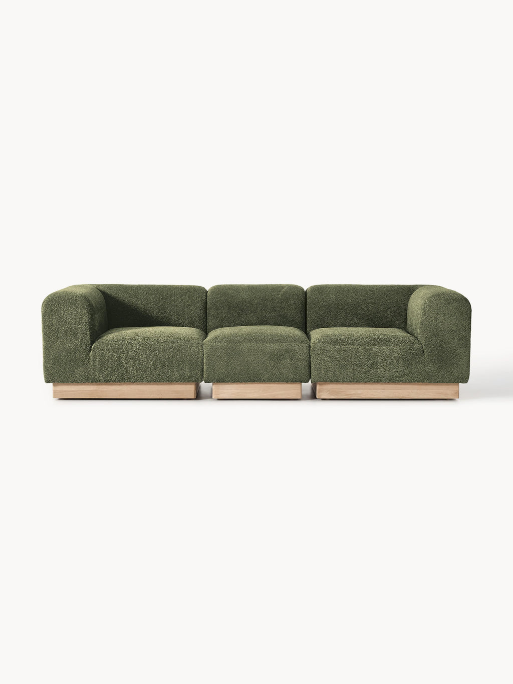 Natalie Modular Sofa (3-seater) in Teddy Bouclé — Olive