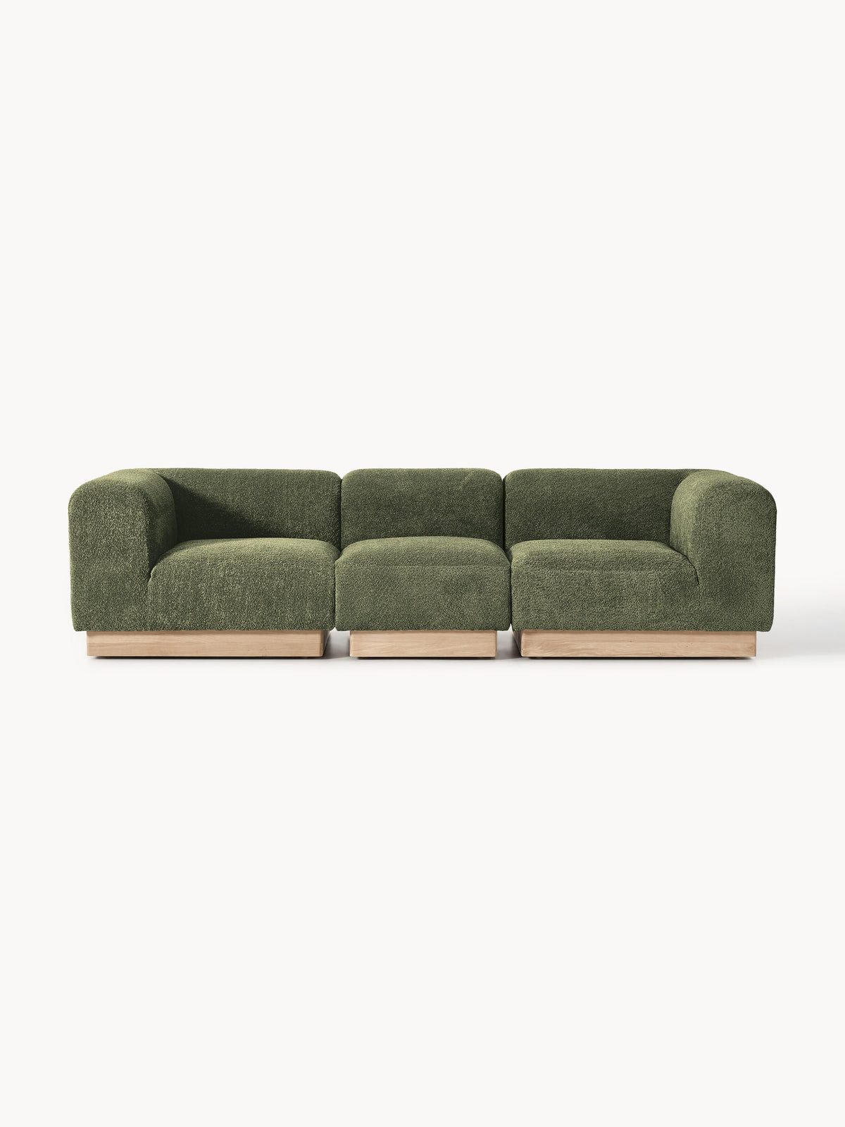 Natalie Modular Sofa (3-seater) in Teddy Bouclé — Olive
