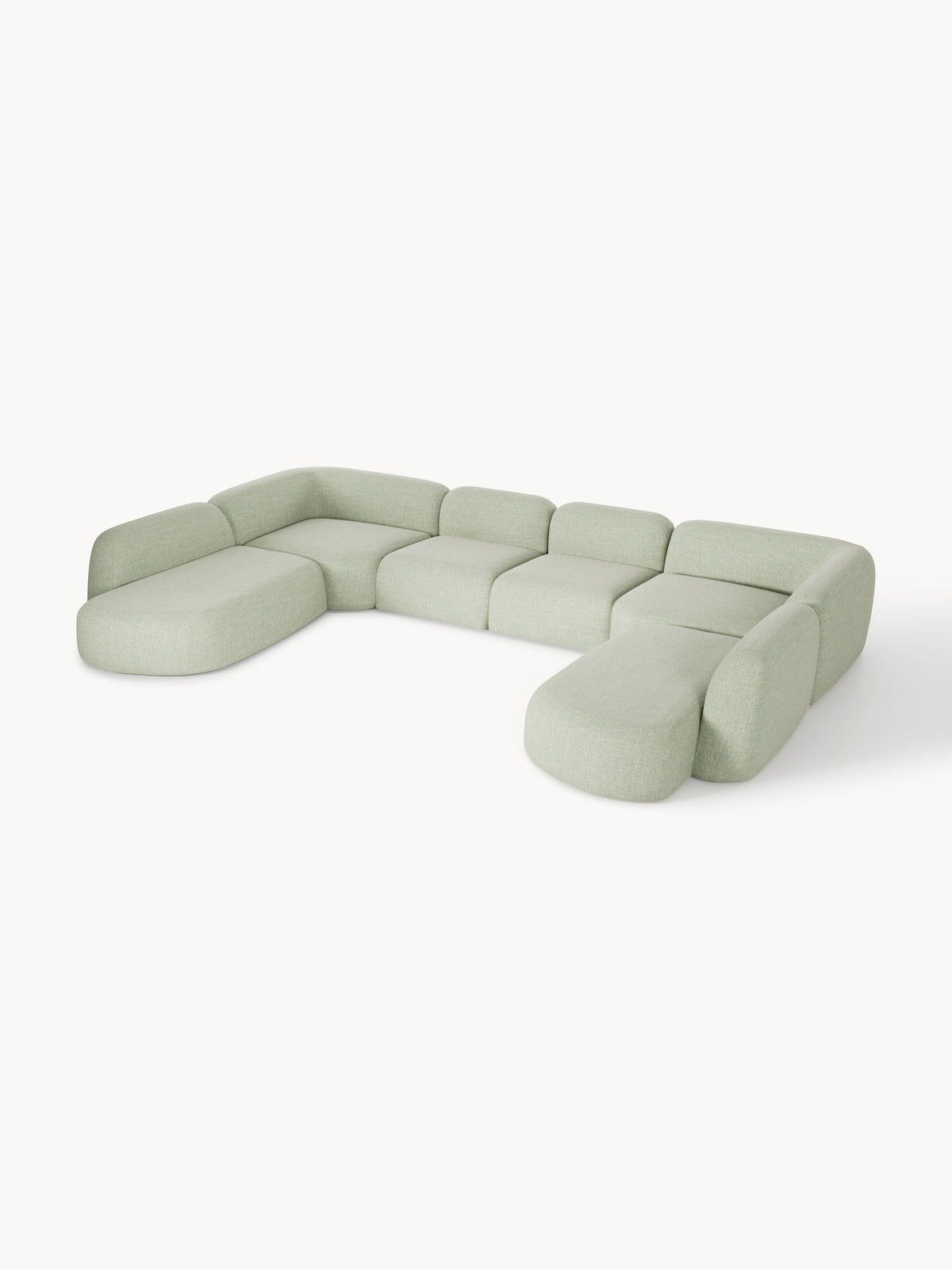 Wolke Modular Bouclé XL Sofa — Light Grey