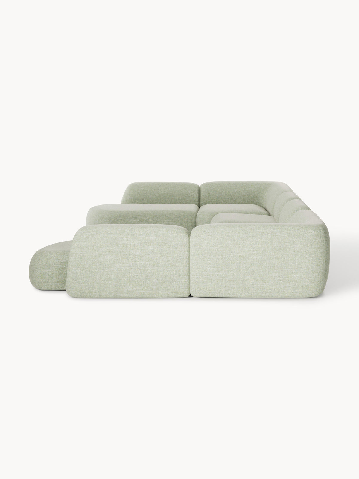 Wolke Modular Bouclé XL Sofa — Light Grey