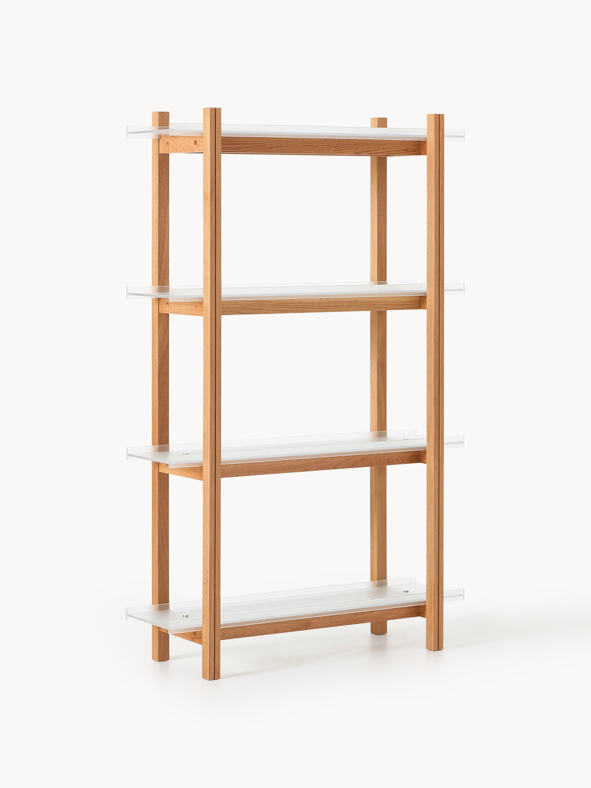 Alex Large Wooden Shelving Unit, Oak & Glass