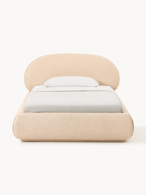 Alba Bouclé-Upholstered Single Bed — Blush