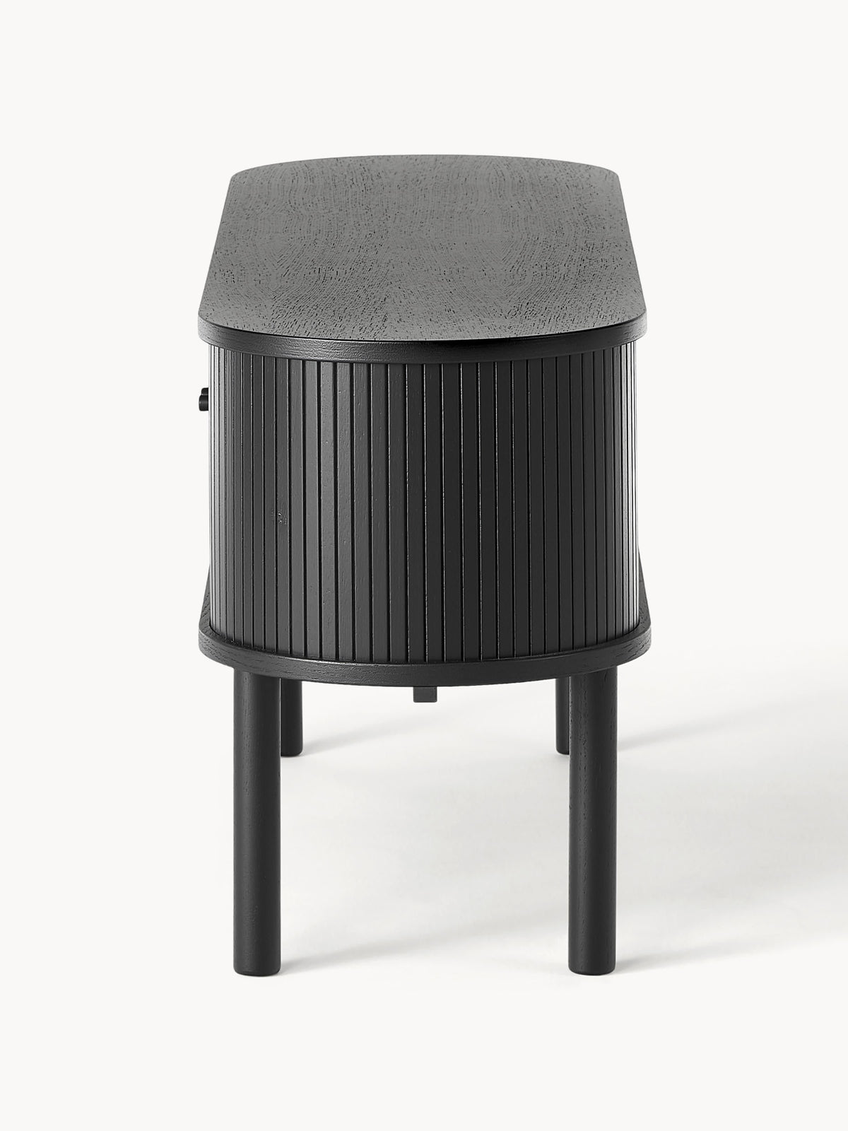Calary Lowboard with Fluted Front — Dark Grey