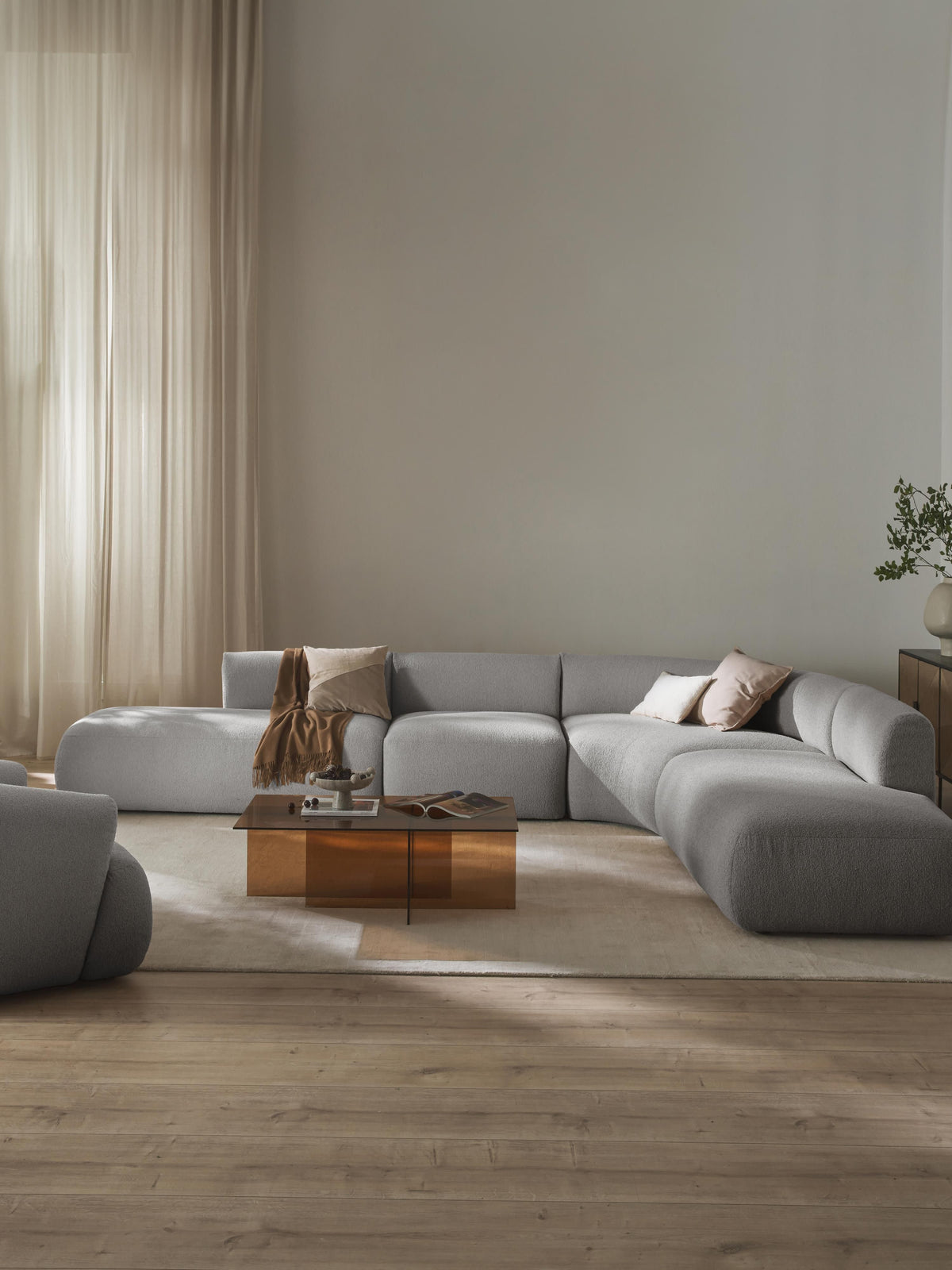 Sofia Modular Bouclé Corner Sofa (4-seater) — Barley
